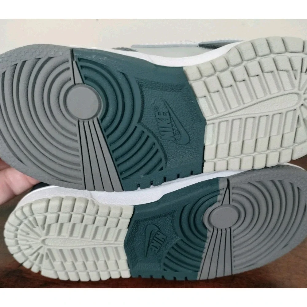 Nike Dunk Low TD Deep Jungle White Light Silver Toddler Shoes Size 9C FB9107-300